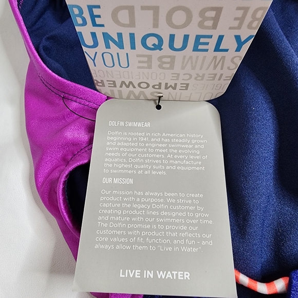 Dolfin Uglies Competition Swimsuit One Piece Revibe Hi-Shine Indigo Size 28 NWT - Picture 13 of 16